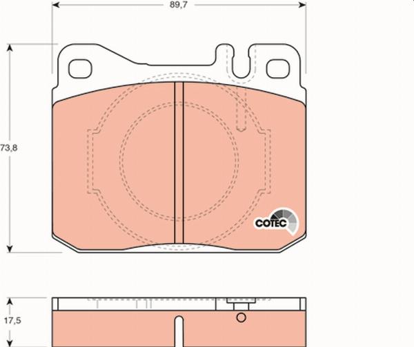 TRW GDB264 - Гальмівні колодки, дискові гальма autozip.com.ua