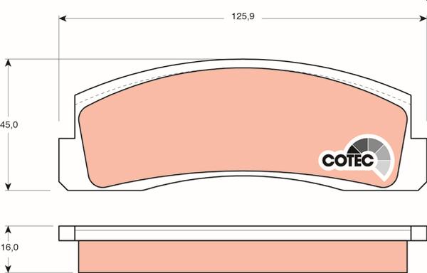 TRW GDB265 - Гальмівні колодки, дискові гальма autozip.com.ua