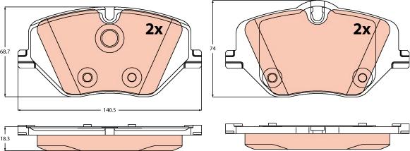 TRW GDB2608 - Гальмівні колодки, дискові гальма autozip.com.ua