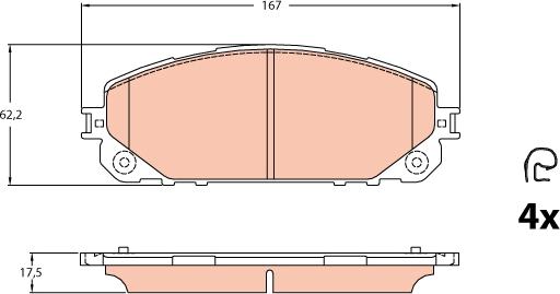 TRW GDB2094 - Гальмівні колодки, дискові гальма autozip.com.ua