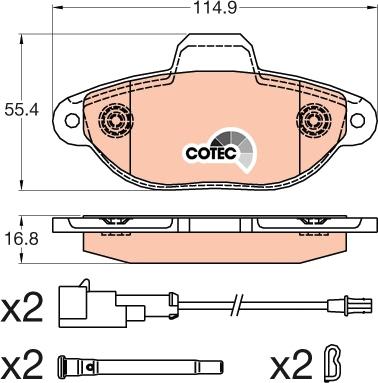 TRW GDB2041 - Гальмівні колодки, дискові гальма autozip.com.ua