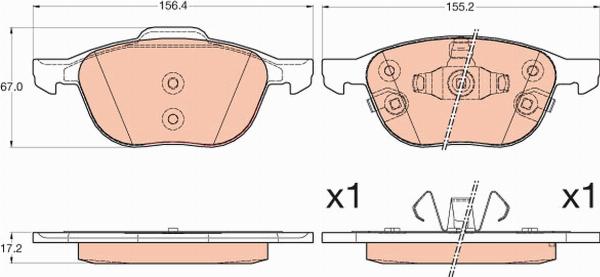 TRW GDB2059 - Гальмівні колодки, дискові гальма autozip.com.ua