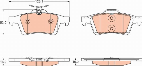 TRW GDB2033 - Гальмівні колодки, дискові гальма autozip.com.ua