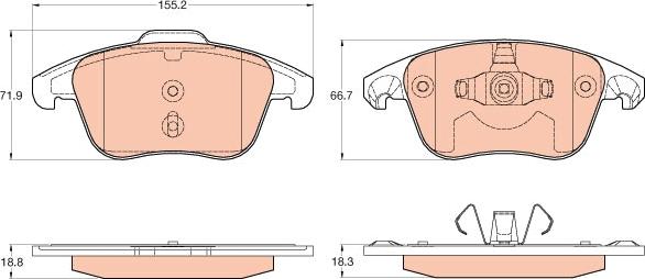 Brembo FDB1728 - Гальмівні колодки, дискові гальма autozip.com.ua