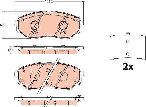 TRW GDB2195 - Гальмівні колодки, дискові гальма autozip.com.ua