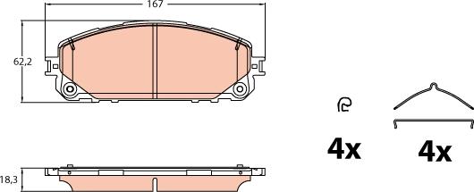 TRW GDB2142 - Гальмівні колодки, дискові гальма autozip.com.ua