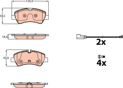 TRW GDB2161 - Гальмівні колодки, дискові гальма autozip.com.ua