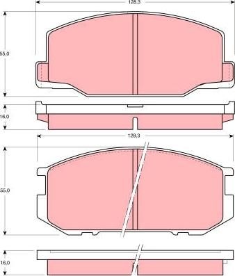 TRW GDB216 - Гальмівні колодки, дискові гальма autozip.com.ua