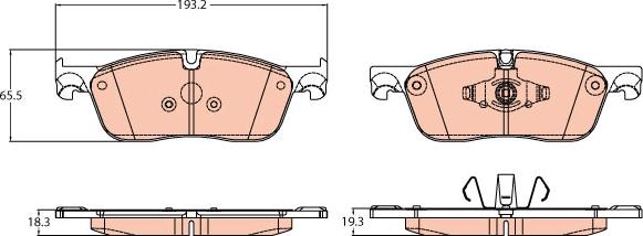 TRW GDB2100 - Гальмівні колодки, дискові гальма autozip.com.ua