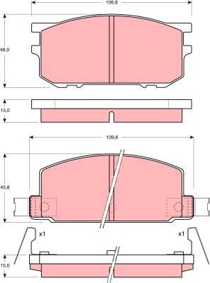 TRW GDB210 - Гальмівні колодки, дискові гальма autozip.com.ua