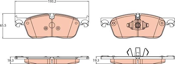 TRW GDB2119 - Гальмівні колодки, дискові гальма autozip.com.ua