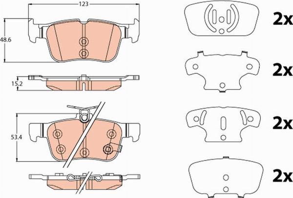 TRW GDB2115 - Гальмівні колодки, дискові гальма autozip.com.ua