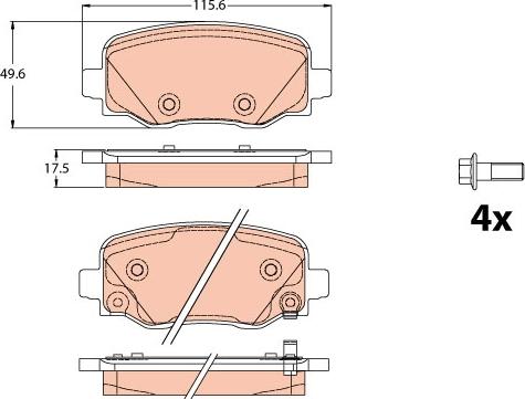 TRW GDB2116 - Гальмівні колодки, дискові гальма autozip.com.ua