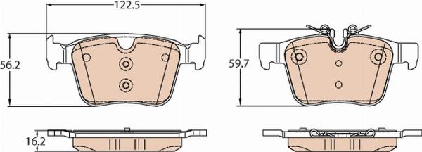 TRW GDB2110 - Гальмівні колодки, дискові гальма autozip.com.ua