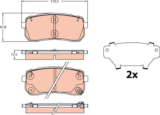 TRW GDB2112 - Гальмівні колодки, дискові гальма autozip.com.ua