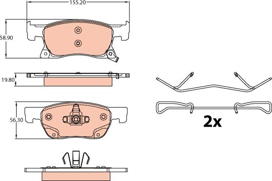 TRW GDB2138 - Гальмівні колодки, дискові гальма autozip.com.ua