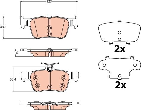 TRW GDB2133 - Гальмівні колодки, дискові гальма autozip.com.ua