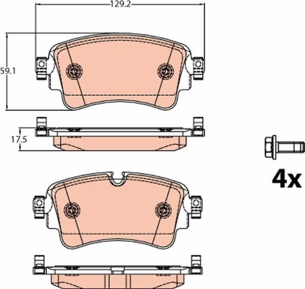 TRW GDB2132 - Гальмівні колодки, дискові гальма autozip.com.ua