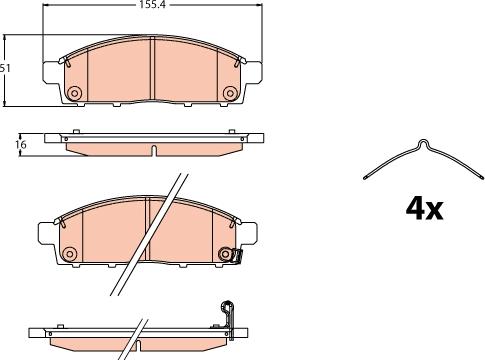 TRW GDB2124 - Гальмівні колодки, дискові гальма autozip.com.ua