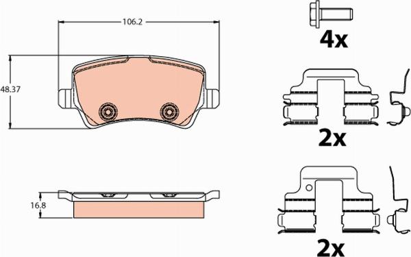 TRW GDB2125 - Гальмівні колодки, дискові гальма autozip.com.ua