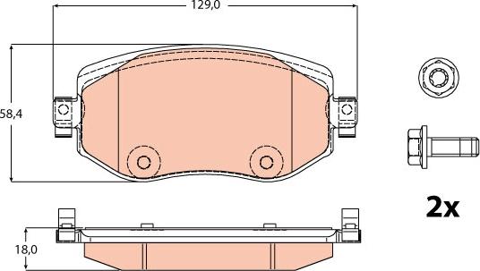 TRW GDB2175 - Гальмівні колодки, дискові гальма autozip.com.ua