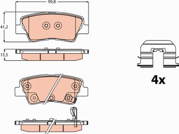 TRW GDB2173 - Гальмівні колодки, дискові гальма autozip.com.ua