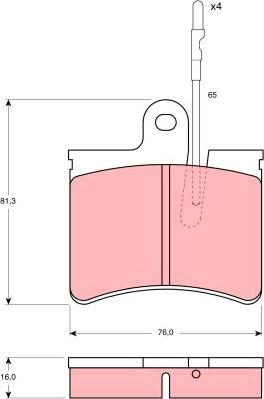 TRW GDB287 - Гальмівні колодки, дискові гальма autozip.com.ua