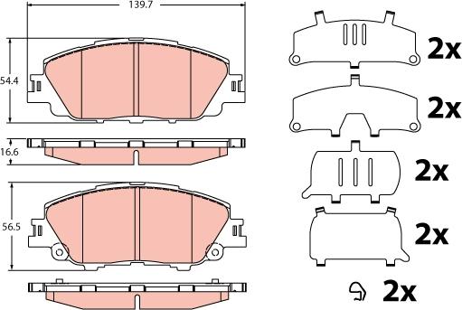 TRW GDB2394 - Гальмівні колодки, дискові гальма autozip.com.ua