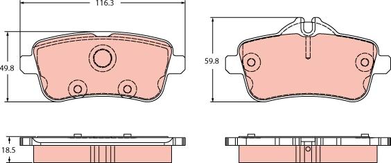 TRW GDB2391 - Гальмівні колодки, дискові гальма autozip.com.ua