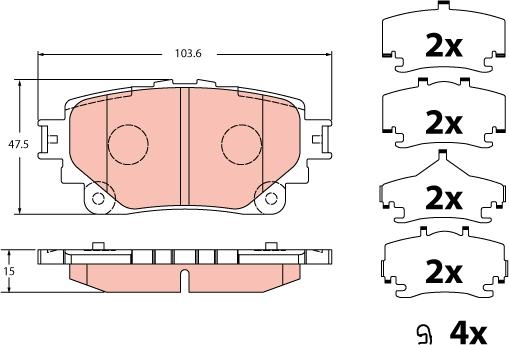 TRW GDB2343 - Гальмівні колодки, дискові гальма autozip.com.ua