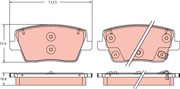 TRW GDB2355 - Гальмівні колодки, дискові гальма autozip.com.ua