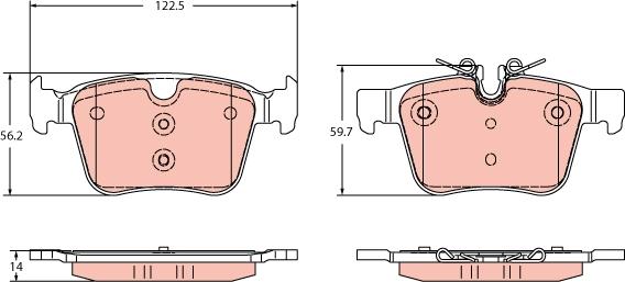 TRW GDB2351 - Гальмівні колодки, дискові гальма autozip.com.ua