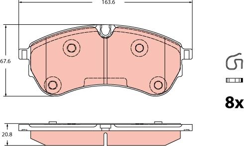 TRW GDB2362 - Гальмівні колодки, дискові гальма autozip.com.ua