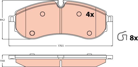 TRW GDB2382 - Гальмівні колодки, дискові гальма autozip.com.ua