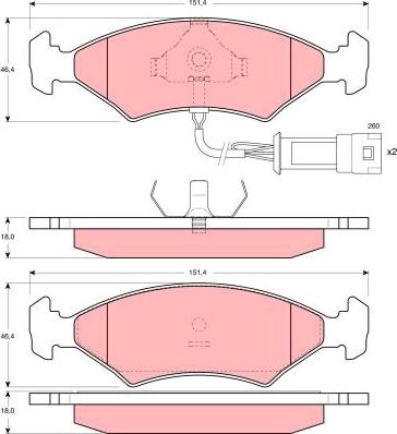 TRW GDB238 - Гальмівні колодки, дискові гальма autozip.com.ua