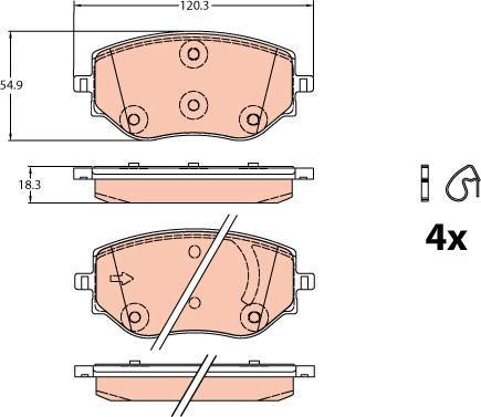 TRW GDB2324 - Гальмівні колодки, дискові гальма autozip.com.ua