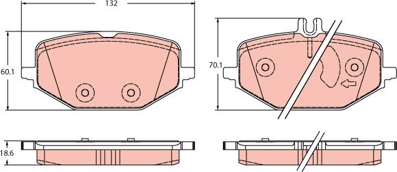 TRW GDB2372 - Гальмівні колодки, дискові гальма autozip.com.ua