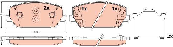 TRW GDB2251 - Гальмівні колодки, дискові гальма autozip.com.ua
