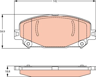 TRW GDB2268 - Гальмівні колодки, дискові гальма autozip.com.ua