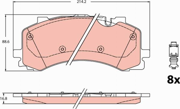 TRW GDB2235 - Гальмівні колодки, дискові гальма autozip.com.ua