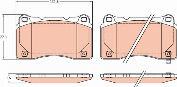 TRW GDB2237 - Гальмівні колодки, дискові гальма autozip.com.ua