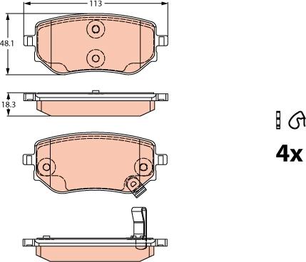 TRW GDB2270 - Гальмівні колодки, дискові гальма autozip.com.ua