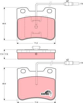 TRW GDB794 - Гальмівні колодки, дискові гальма autozip.com.ua