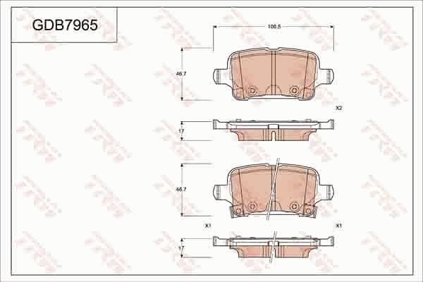 TRW GDB7965 - Гальмівні колодки, дискові гальма autozip.com.ua