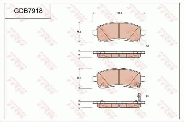 TRW GDB7918 - Гальмівні колодки, дискові гальма autozip.com.ua