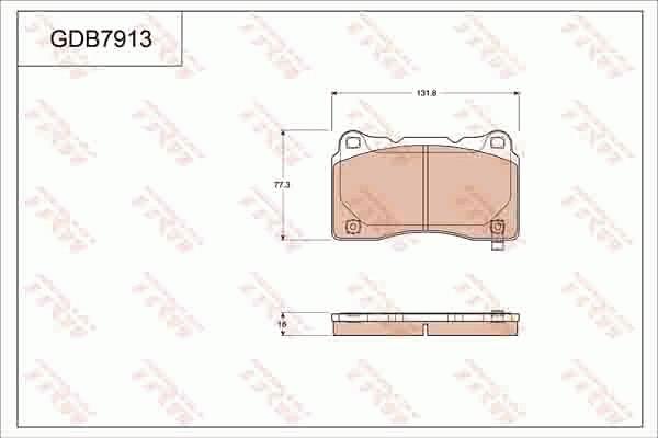 TRW GDB7913 - Гальмівні колодки, дискові гальма autozip.com.ua