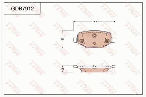 TRW GDB7912 - Гальмівні колодки, дискові гальма autozip.com.ua