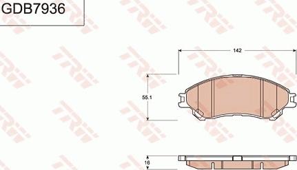 TRW GDB7936 - Гальмівні колодки, дискові гальма autozip.com.ua