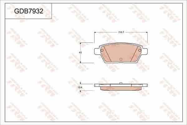 TRW GDB7932 - Гальмівні колодки, дискові гальма autozip.com.ua