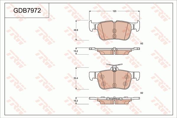 TRW GDB7972 - Гальмівні колодки, дискові гальма autozip.com.ua